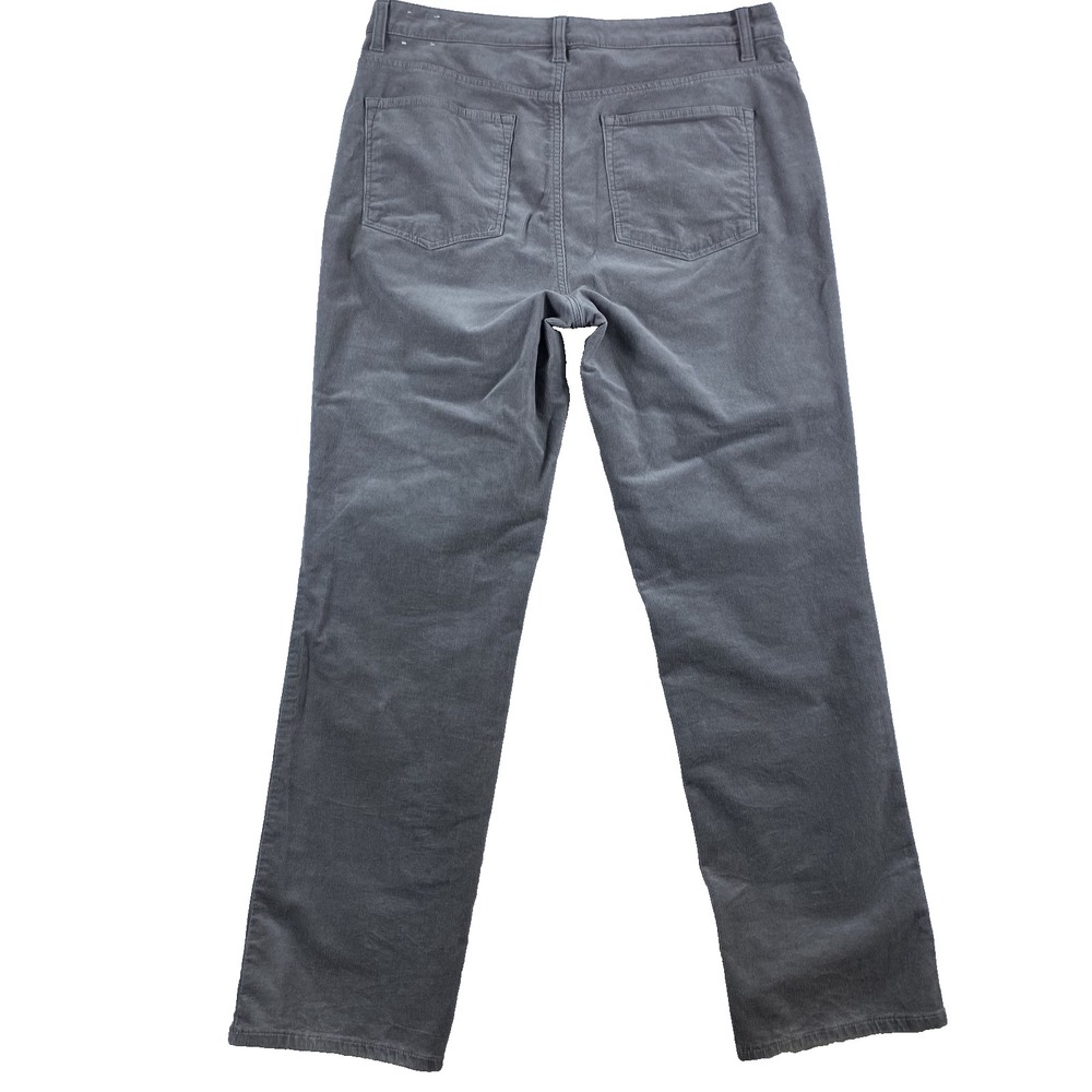 2/$30 Talbots Corduroy Pants Women Sz 12 Gray Straight Leg Pant Cotton - Picture 7 of 14